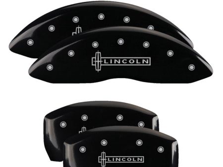 MGP 4 Caliper Covers Engraved Front & Rear Lincoln Black finish silver ch Online