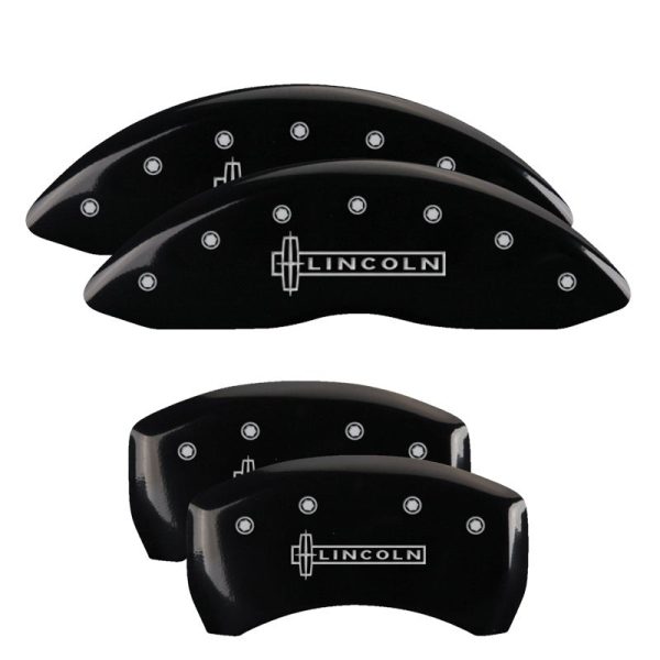 MGP 4 Caliper Covers Engraved Front & Rear Lincoln Black finish silver ch Online