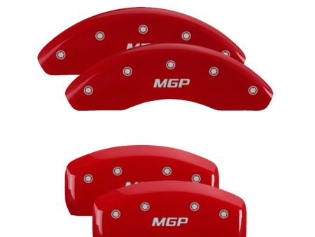 MGP 4 Caliper Covers Engraved Front & Rear MGP Red Finish Silver Characters 2017 Kia Optima For Discount