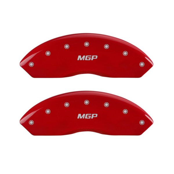 MGP 4 Caliper Covers Engraved Front & Rear MGP Red finish silver ch Supply