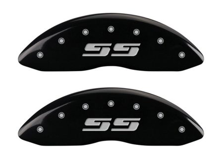 MGP 2 Caliper Covers Eng Front Silverado SS Blk Finish Sil Char 2008 Chevy Silverado 1500 Online Hot Sale