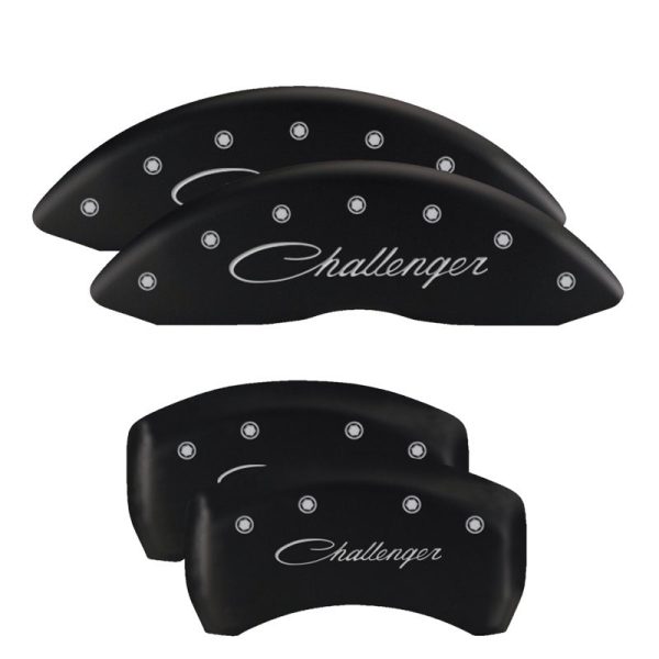 MGP 4 Caliper Covers Engraved Front & Rear With stripes Avenger Black finish silver ch on Sale