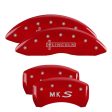 MGP 4 Caliper Covers Engraved Front Lincoln Engraved Rear MKS Red finish silver ch For Discount