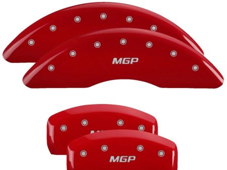 MGP 4 Caliper Covers Engraved Front & Rear MGP Red Finish Silver Characters 2017 Kia Sportage For Cheap