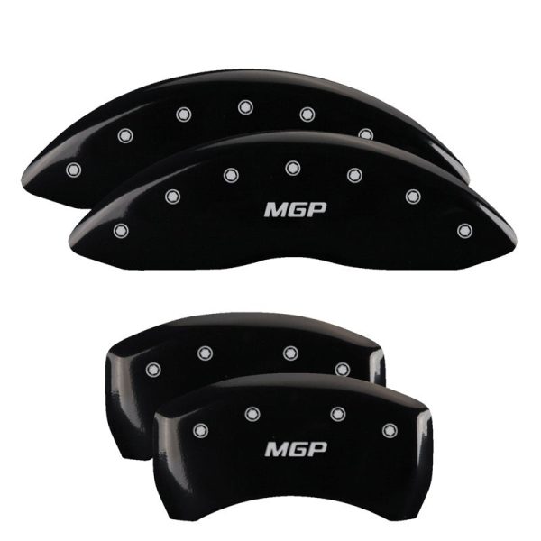 MGP 4 Caliper Covers Engraved Front & Rear MGP Black finish silver ch on Sale