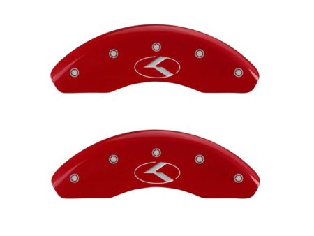 MGP 2 Caliper Covers Engraved Front Circle K Kia Red Finish Silver Char 2018 Kia Rio Discount