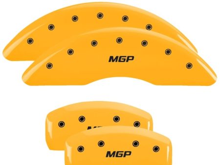 MGP 4 Caliper Covers Engraved Front & Rear MGP Yellow Finish Black Char 2017 Kia Sportage Supply