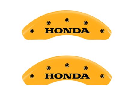 MGP 2 Caliper Covers Engraved Front Honda Yellow Finish Black Characters 1998 Honda Civic For Cheap