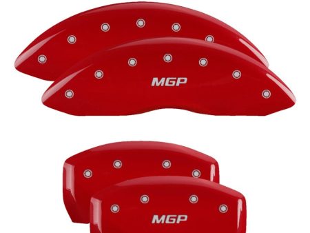 MGP 4 Caliper Covers Engraved Front & Rear Circle K Kia Red Finish Silver Char 2019 Kia Optima Hot on Sale