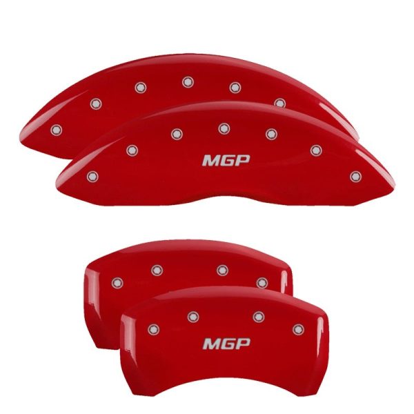 MGP 4 Caliper Covers Engraved Front & Rear Circle K Kia Red Finish Silver Char 2019 Kia Optima Hot on Sale