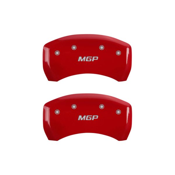 MGP 4 Caliper Covers Engraved Front & Rear MGP Yellow finish black ch For Sale