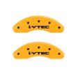 MGP 4 Caliper Covers Engraved Front & Rear I-Vtec Yellow Finish Black Char 2005 Honda Accord For Discount