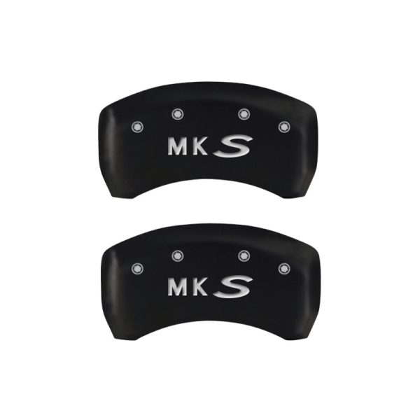 MGP 4 Caliper Covers Engraved Front Lincoln Engraved Rear MKS Red finish silver ch For Discount