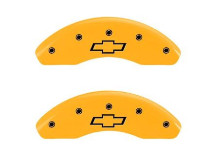 MGP 2 Caliper Covers Engraved Front Bowtie Yellow Finish Black Char 2006 Chevrolet HHR Online Hot Sale