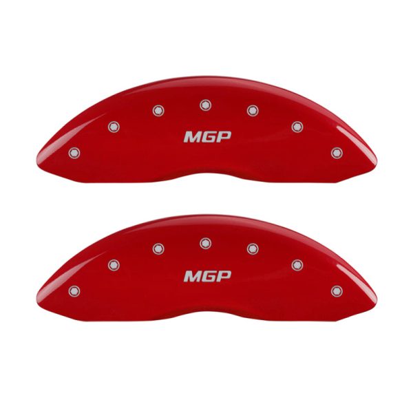 MGP 4 Caliper Covers Engraved Front & Rear MGP Red finish silver ch Online