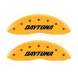 MGP 4 Caliper Covers Engraved Front & Rear Daytona Yellow finish black ch For Cheap