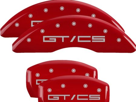 MGP 15-21 Ford Mustang GT CS 4 Caliper Covers Engraved Front & Rear MGP Red finish silver ch Hot on Sale