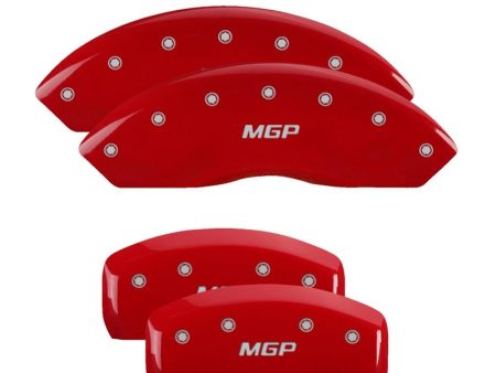 MGP 4 Caliper Covers Engraved Front & Rear MGP Red finish silver ch Supply