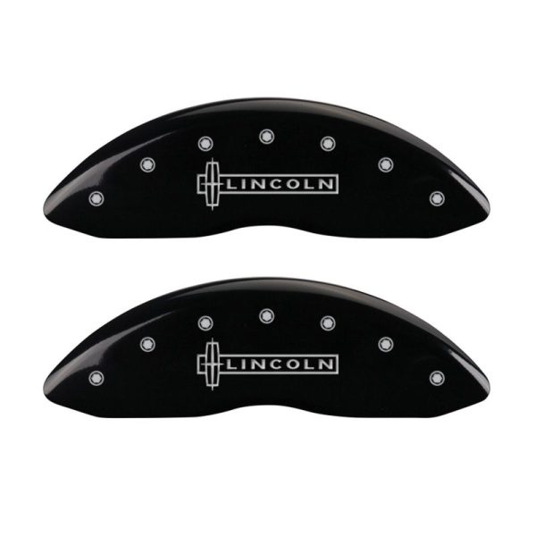 MGP 4 Caliper Covers Engraved Front & Rear Lincoln Black finish silver ch Online