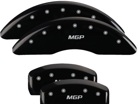 MGP 4 Caliper Covers Engraved Front & Rear MGP Black Finish Silver Char 2018 Kia Sportage Online now