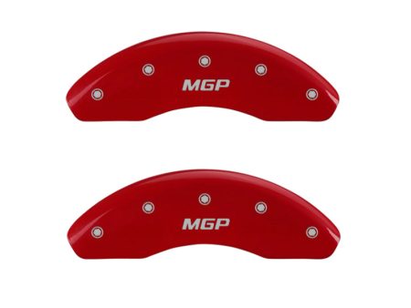 MGP 2 Caliper Covers Engraved Front MGP Red Finish Silver Characters 2018 Kia Rio Cheap