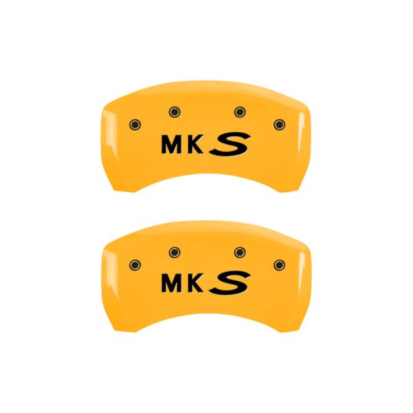 MGP 4 Caliper Covers Engraved Front Lincoln Engraved Rear MKS Yellow finish black ch Sale