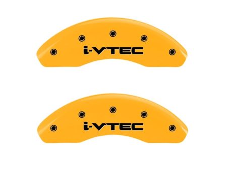 MGP 2 Caliper Covers Engraved Front I-Vtec Yellow Finish Black Characters 2009 Honda Civic Hot on Sale