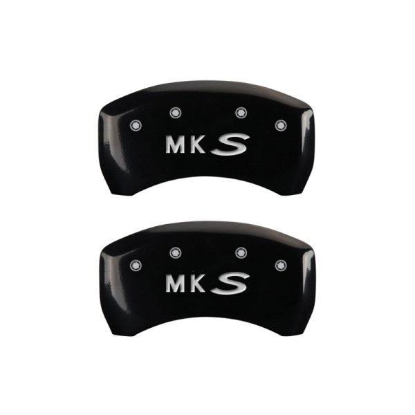 MGP 4 Caliper Covers Engraved Front Lincoln Engraved Rear MKS Black finish silver ch Online