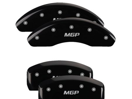 MGP 4 Caliper Covers Engraved Front & Rear MGP Black Finish Silver Characters 2017 Kia Optima Online now