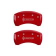 MGP 4 Caliper Covers Engraved Front & Rear Lincoln Red finish silver ch Cheap