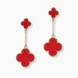 Small clover with big clover drop dangle earrings Online Sale