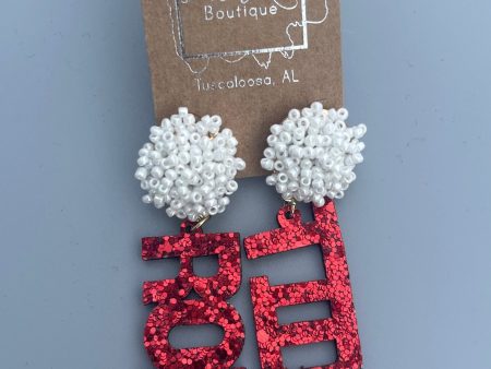 Cut out Roll Tide glitter earrings Online