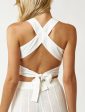 Smocked crop with cross back tie Online Sale