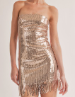 Black strapless all sequins with fringe For Cheap