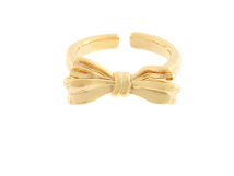 adjustable thicker gold bow ring For Discount