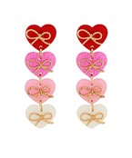 4 acrylic hearts with bows Fashion