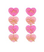 4 acrylic hearts with bows Fashion