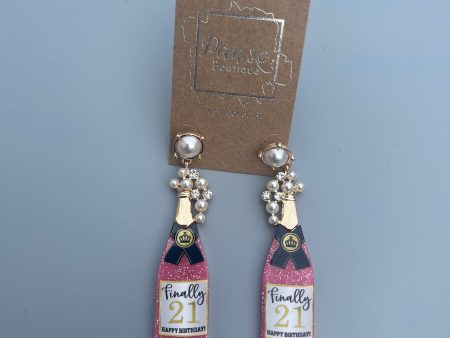 21 birthday champagne bottles with pearl fiz Discount