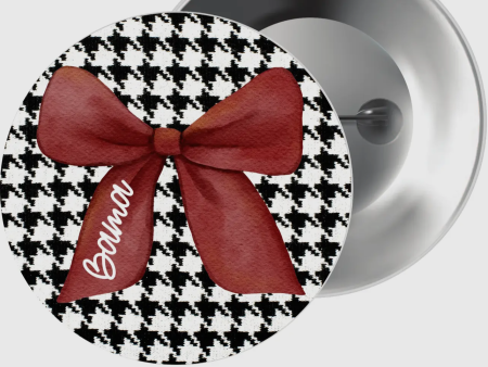 3  Houndstooth with bama bow button Fashion