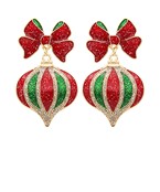 Glitter bow and christmas ornament drop on Sale