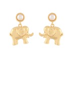 Elephant and pearl earrings Sale