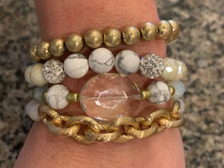 stone and multi bead stack Hot on Sale