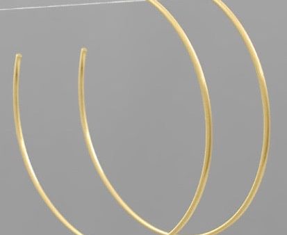 70mm thin matte gold hoops on Sale