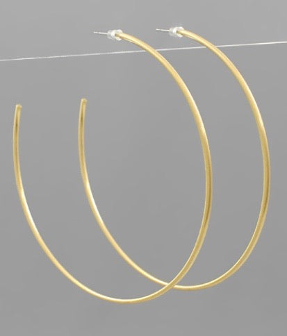 70mm thin matte gold hoops on Sale