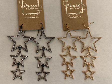 triple rhinestone star drop For Cheap