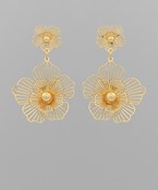 2 flower filigree dangle earrings Online now