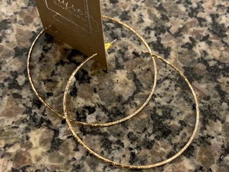 14 K ridged gold hoops For Cheap