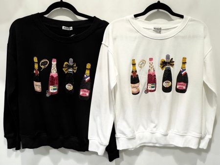 3D embellished bottles cheers sweatshirt Online now