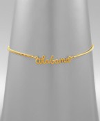 alabama cursive pull string bracelet Discount