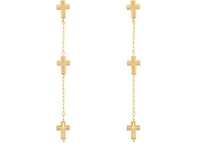 3 cross linear drop earrings For Cheap